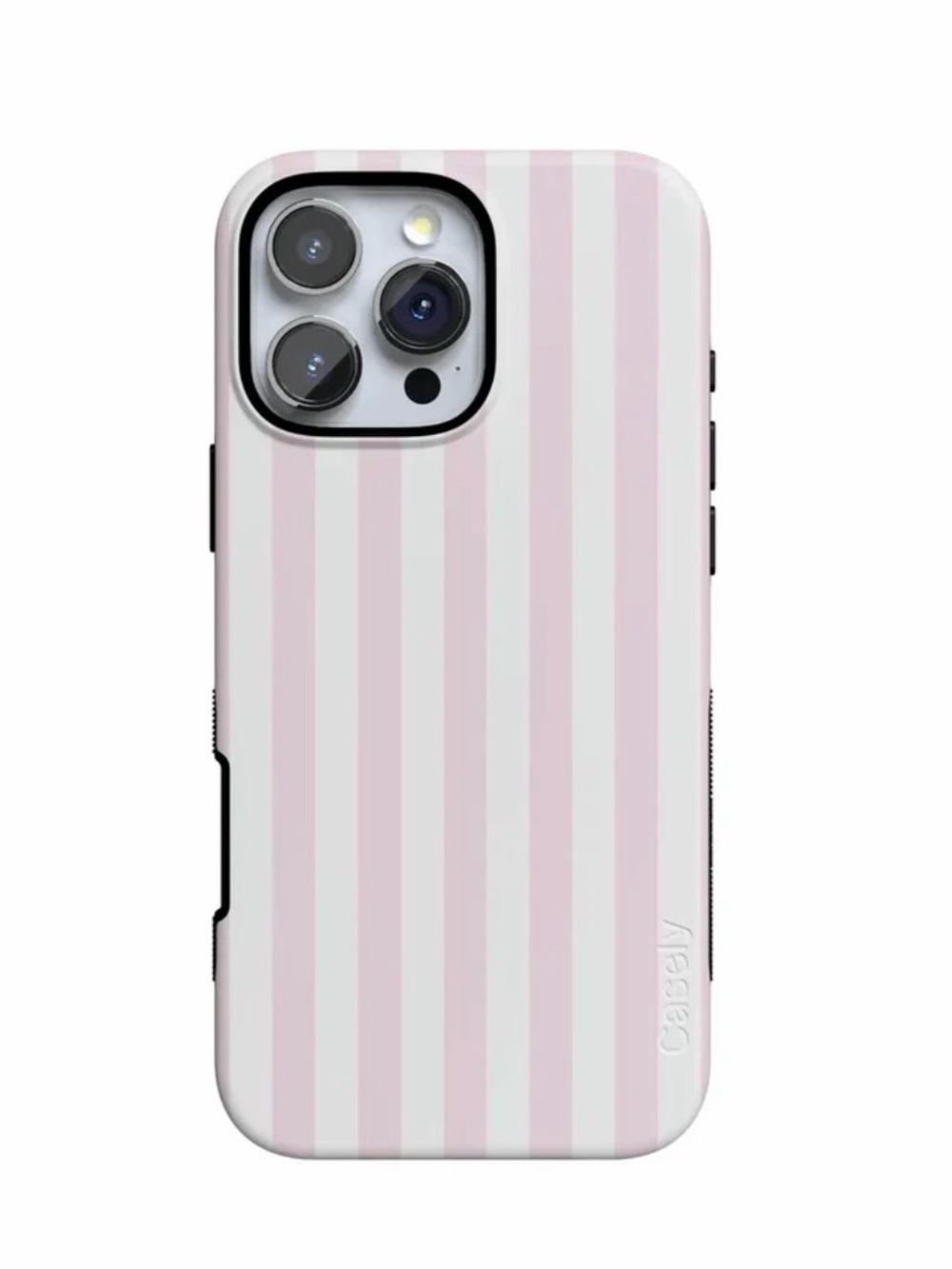 Pink & White Striped iPhone 16 Pro Case - Casely